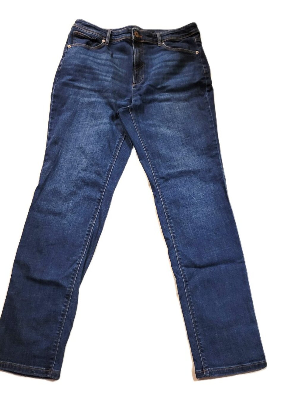 J. Jill Denim Jeans Womens 12 High Rise Straight Leg Dark Wash Stretch Comfort